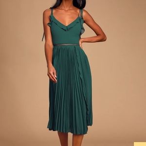 Lulu's Never A Dull Moment Emerald Green Dress- WORN ONCE